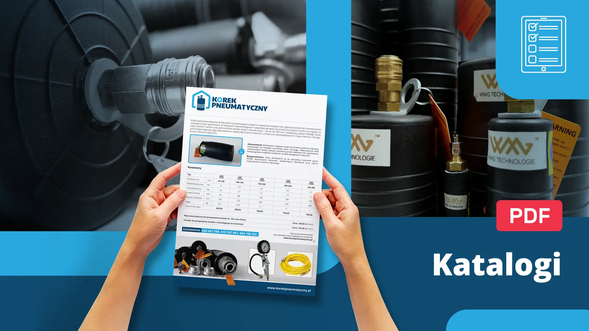 Katalog PDF z pełną ofertą korków pneumatycznych